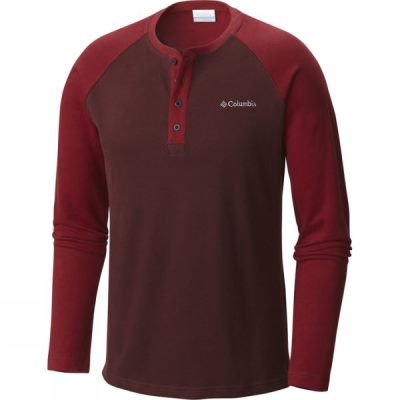 Columbia Ward River Henley - Férfi Felső - Sötét Piros (Magyarország ADJ528063)
